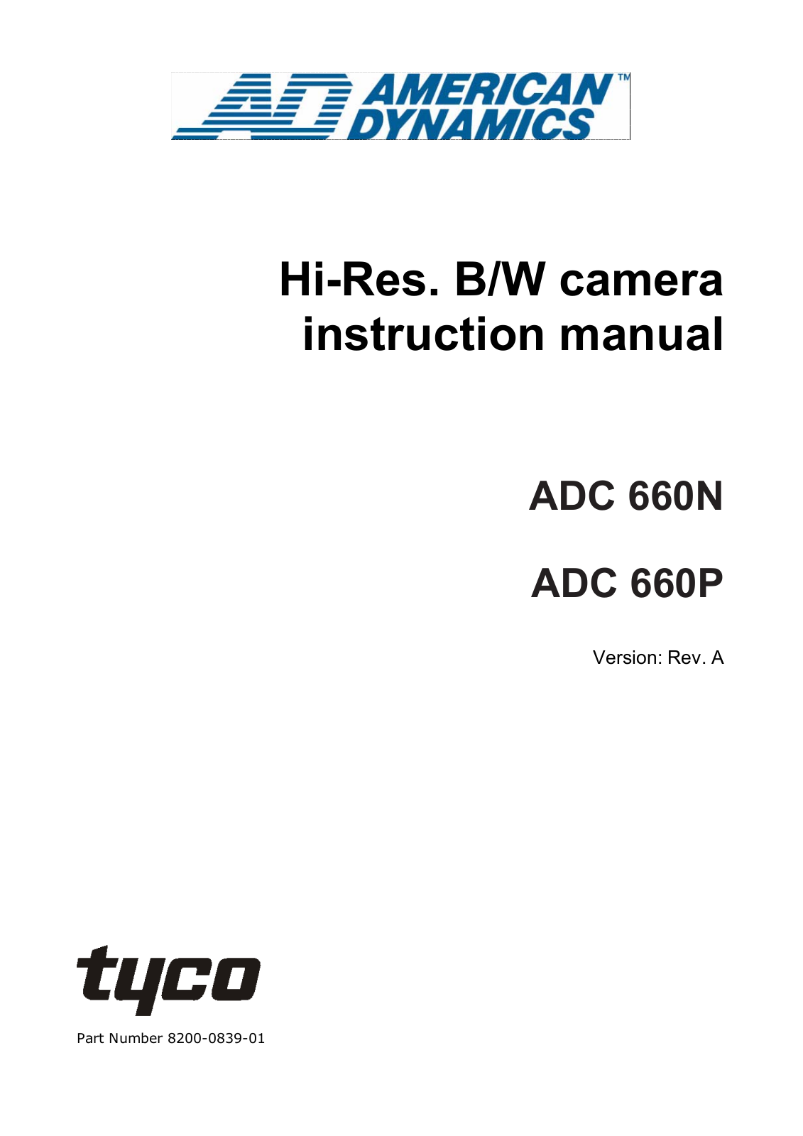 Tyco ADC 660P User Manual