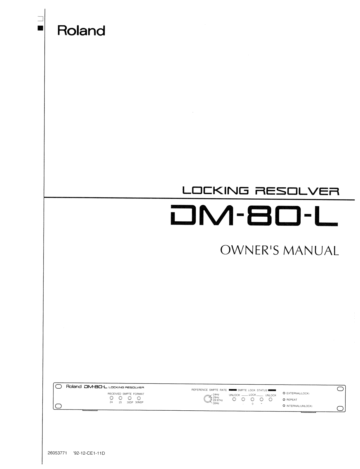 Roland Corporation DM-80L Owner's Manual