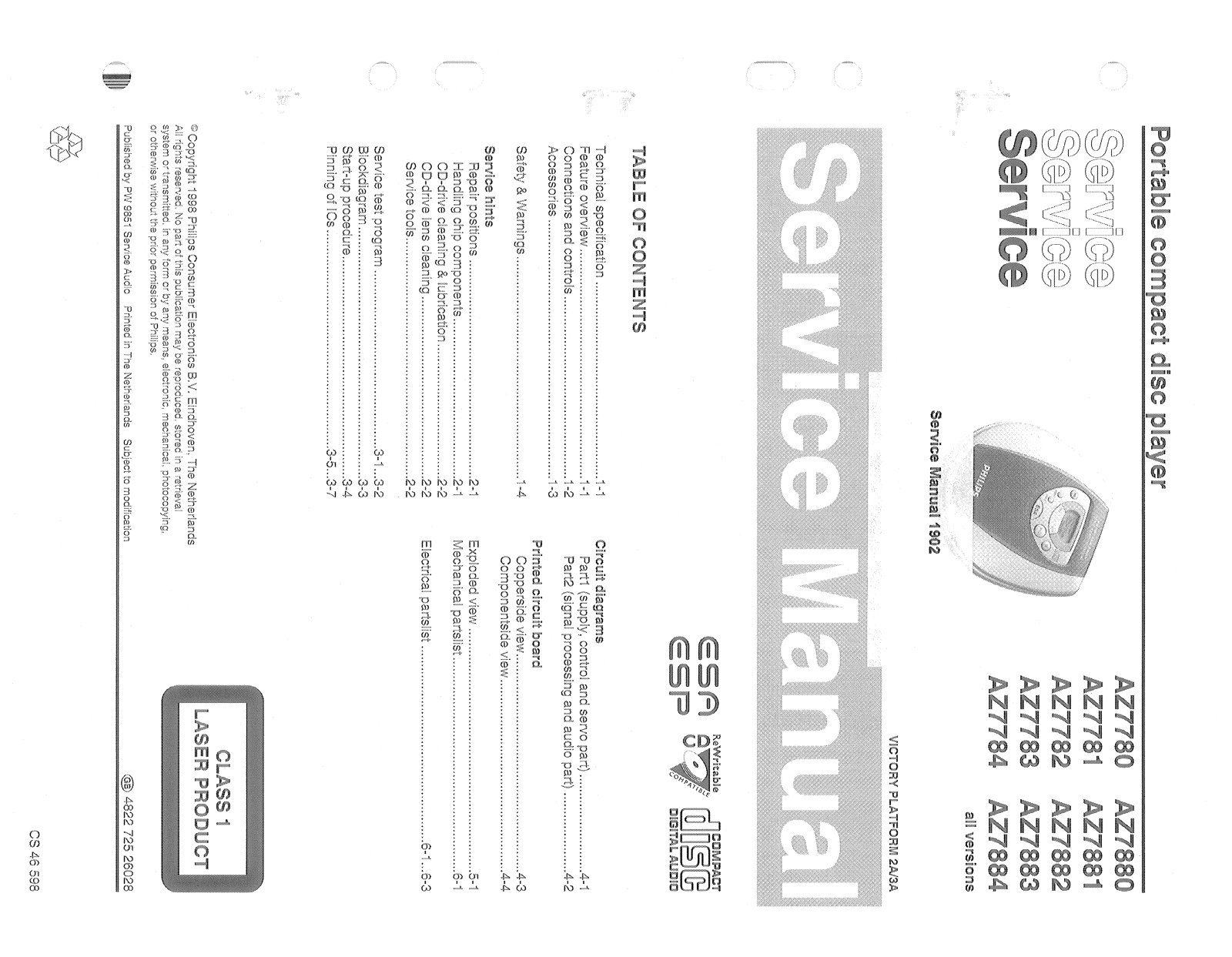 Philips AZ-7784 Service Manual