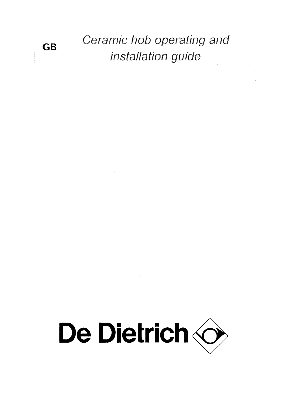De dietrich DTV103WE1, DTV103XE1 User Manual