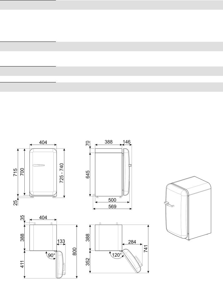 Smeg FAB5RWH5 Technical sheet