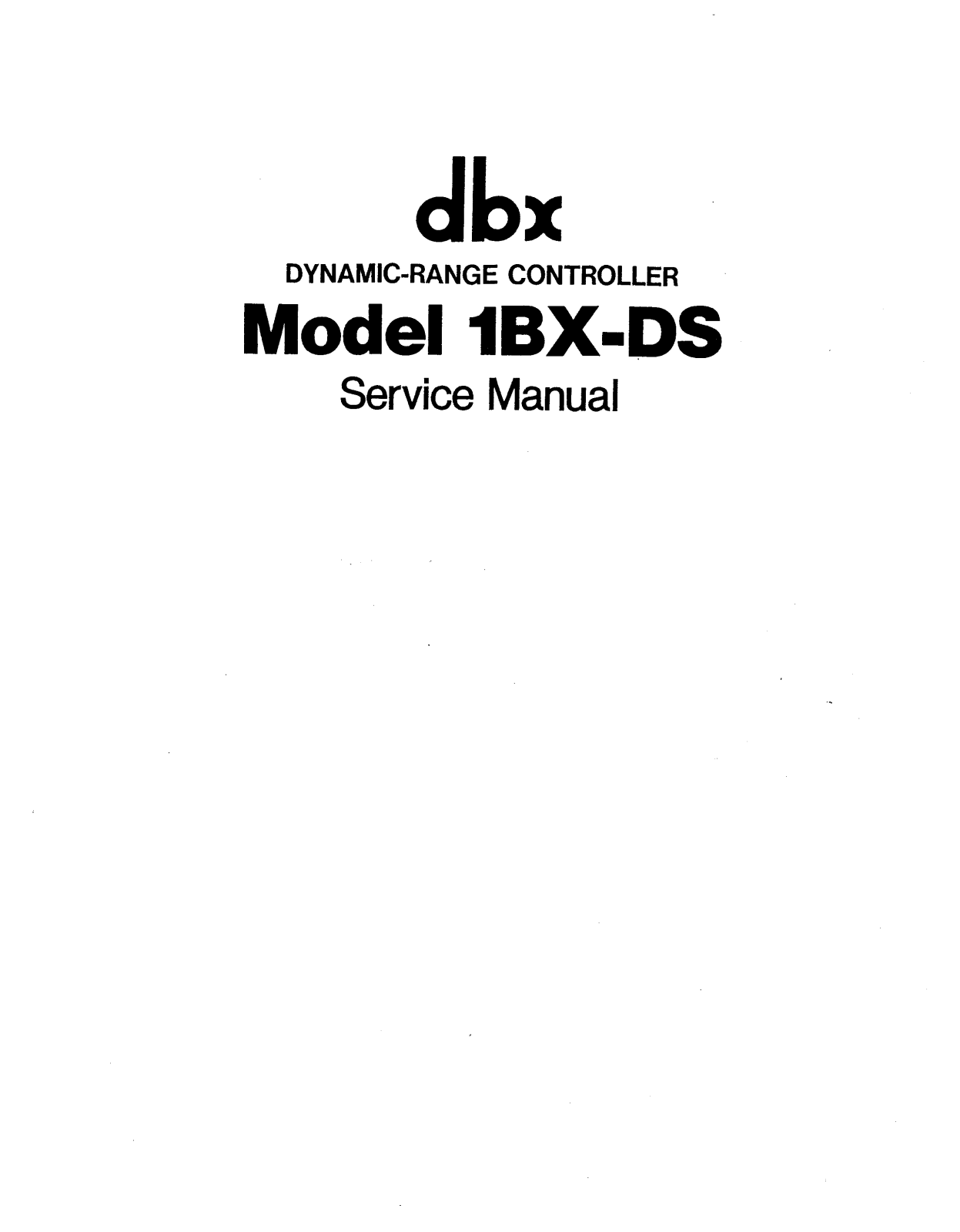 dbx 1-BXDS Service manual