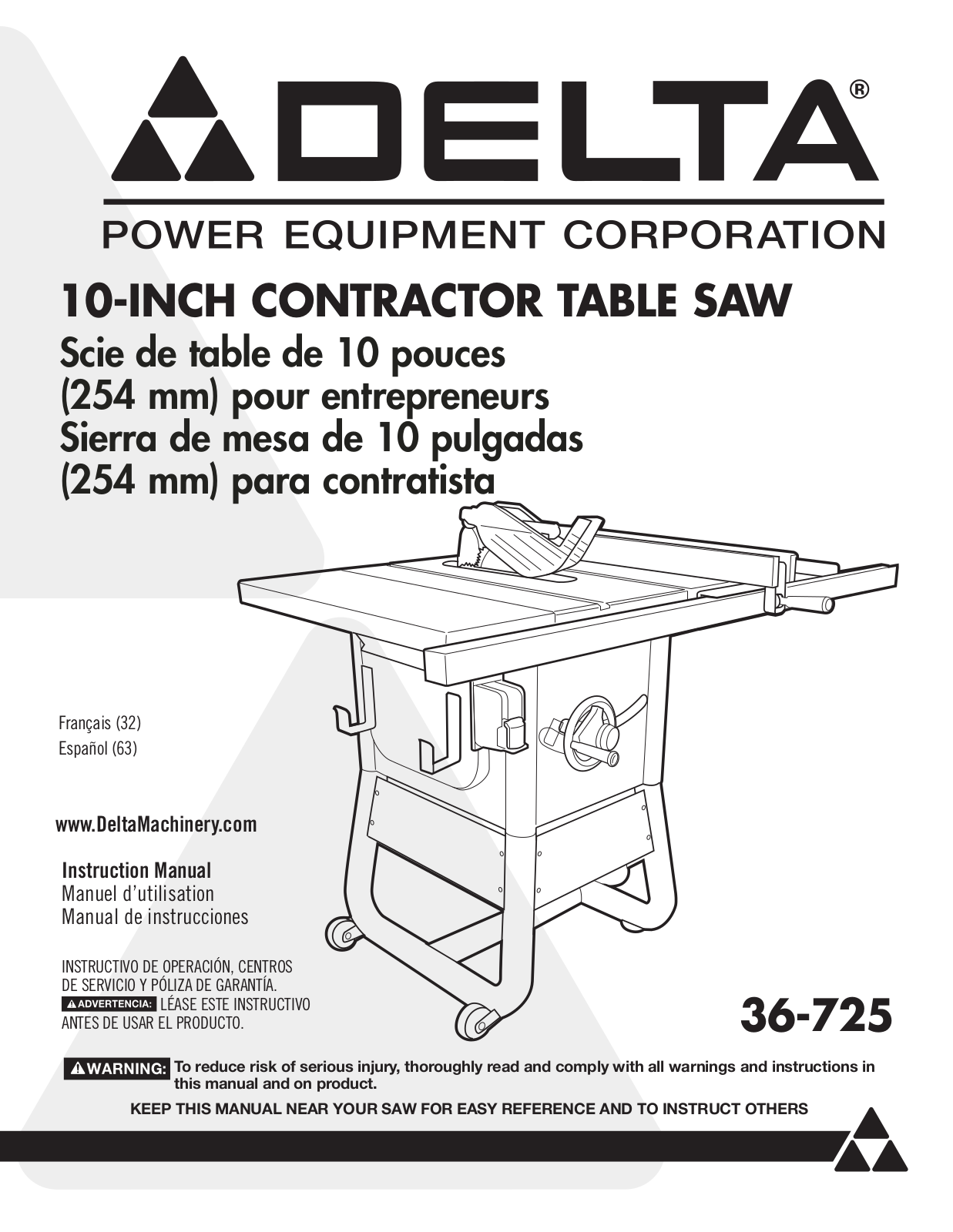 Delta 2036 725 20Contractor User Manual