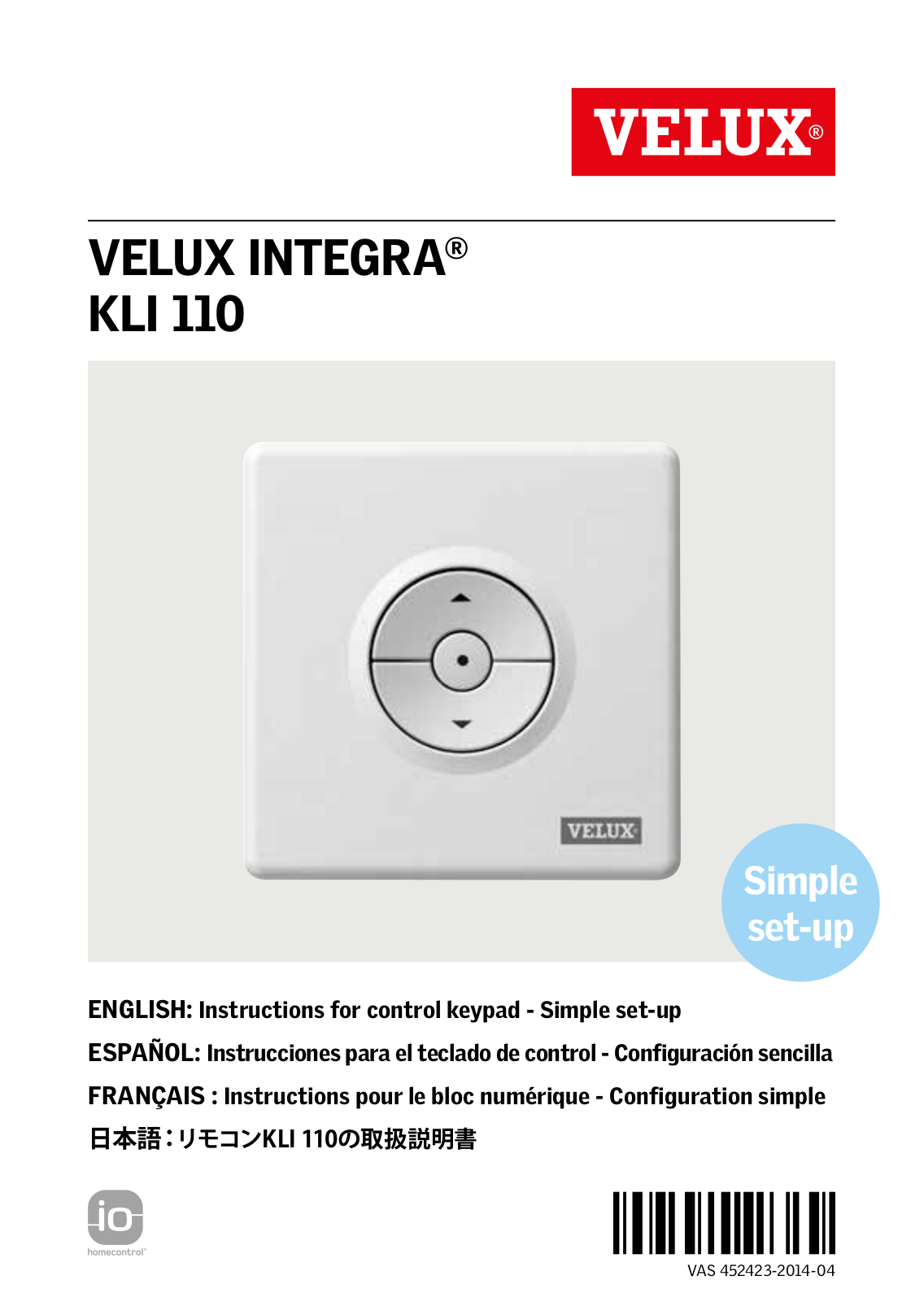 Velux KLI 110 User Manual