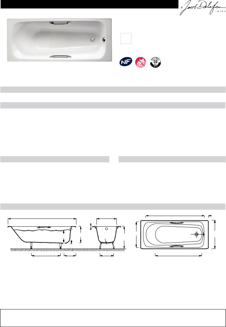 Jacob Delafon MELANIE E2925-00 Datasheet