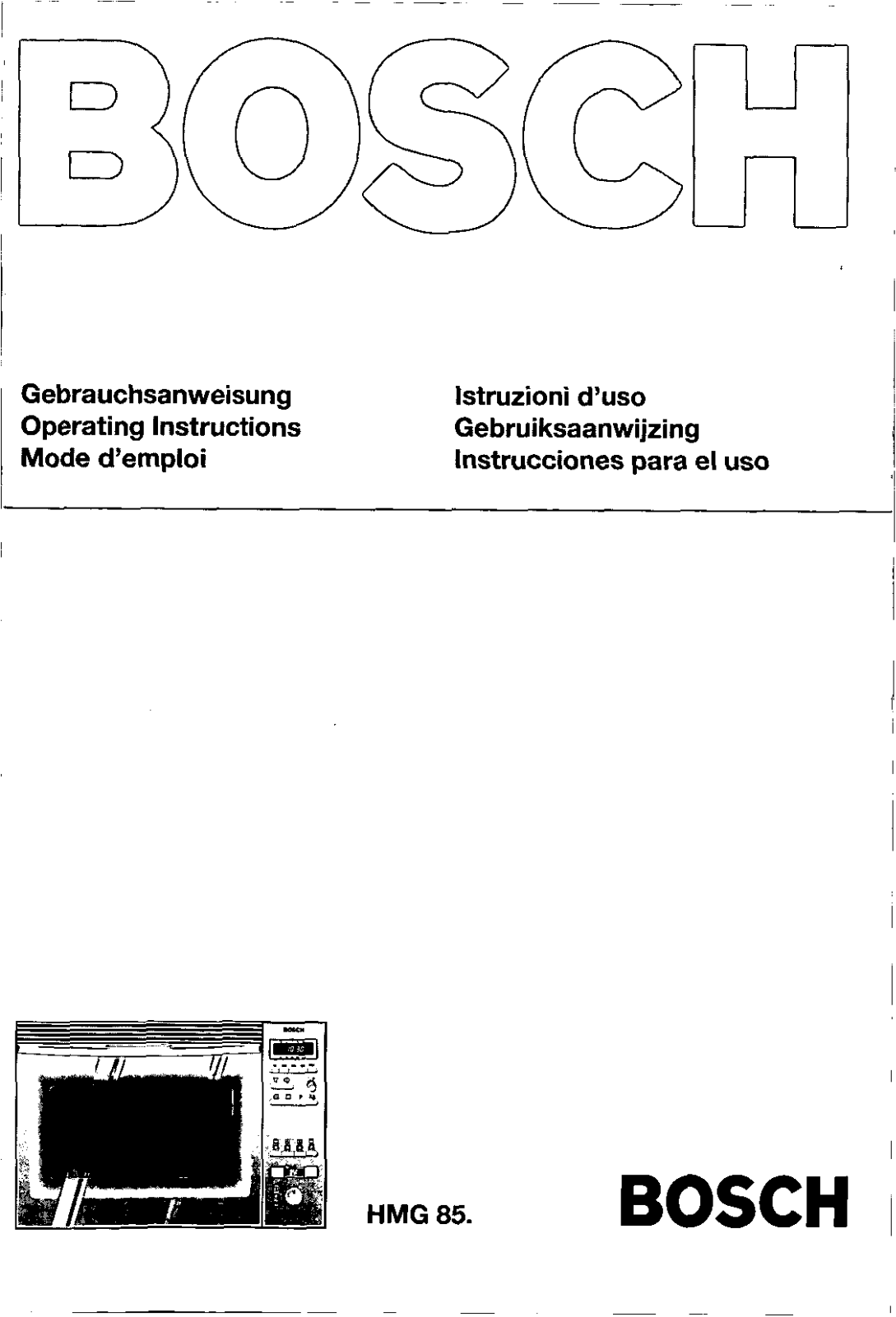 Bosch HMG8560NL User Manual