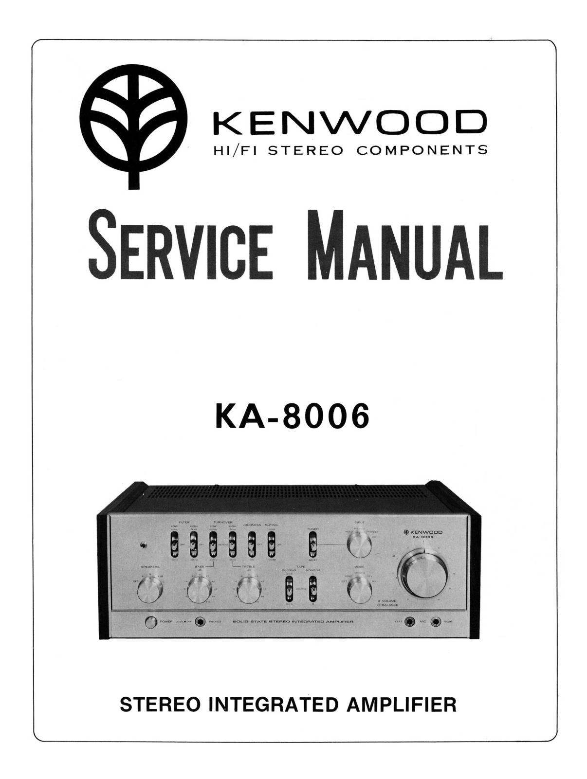 Kenwood KA-8006 Service Manual