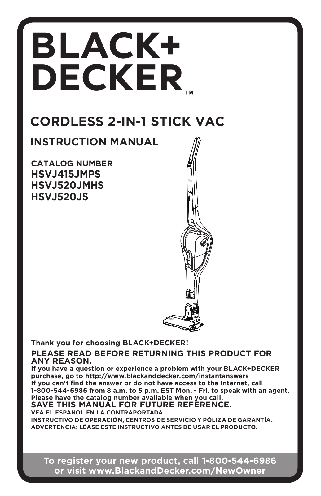 Black & Decker HSVJ520JS, HSVJ415JMPS, HSVJ520JMHS User Manual