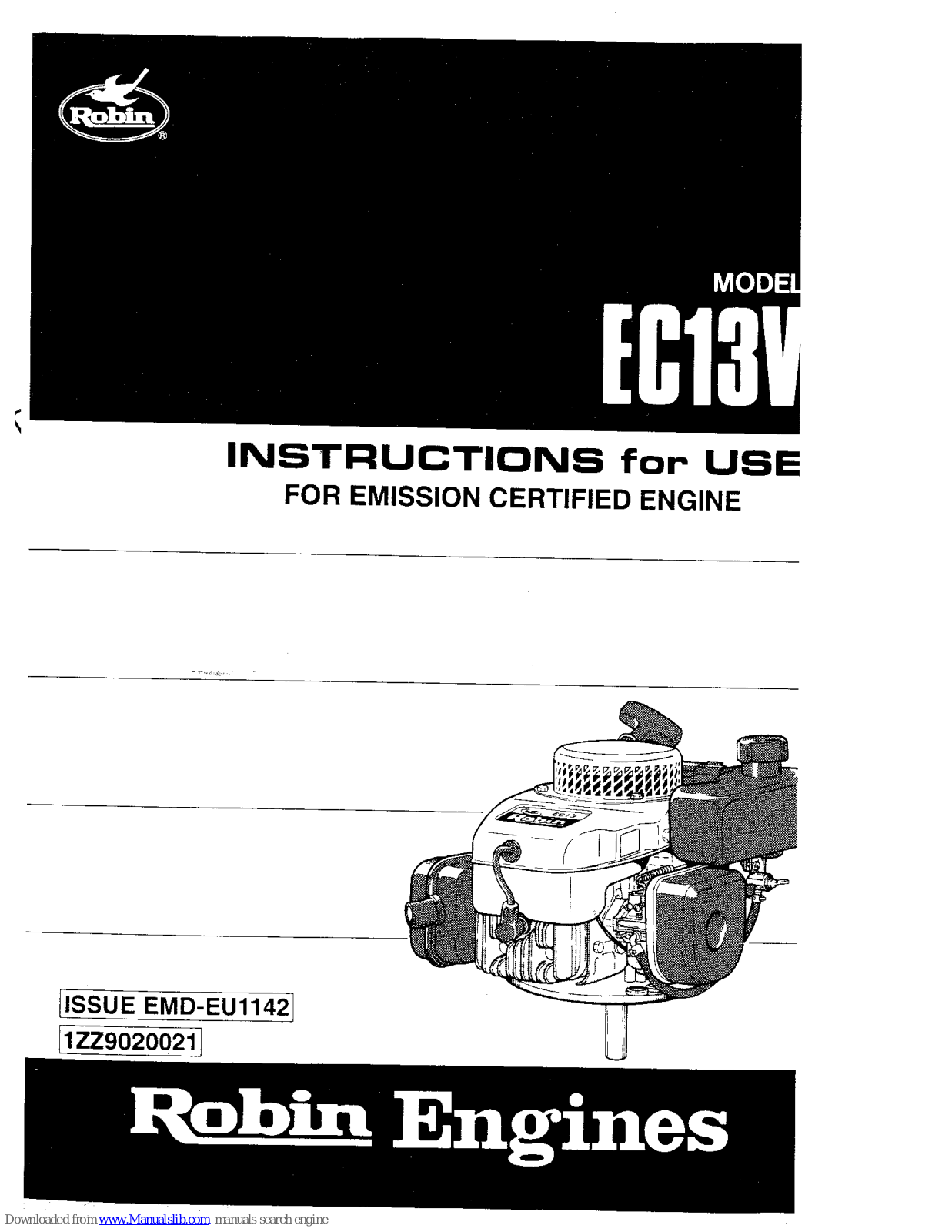 Robin EC13V Instructions For Use Manual