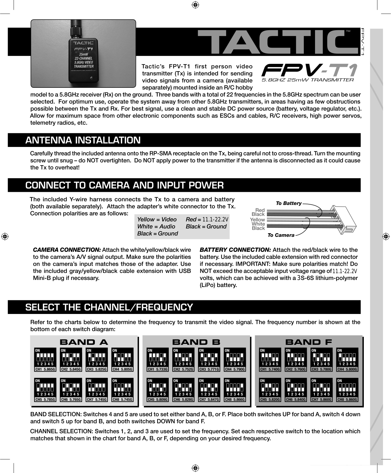 Hobbico FPVT1 Users Manual