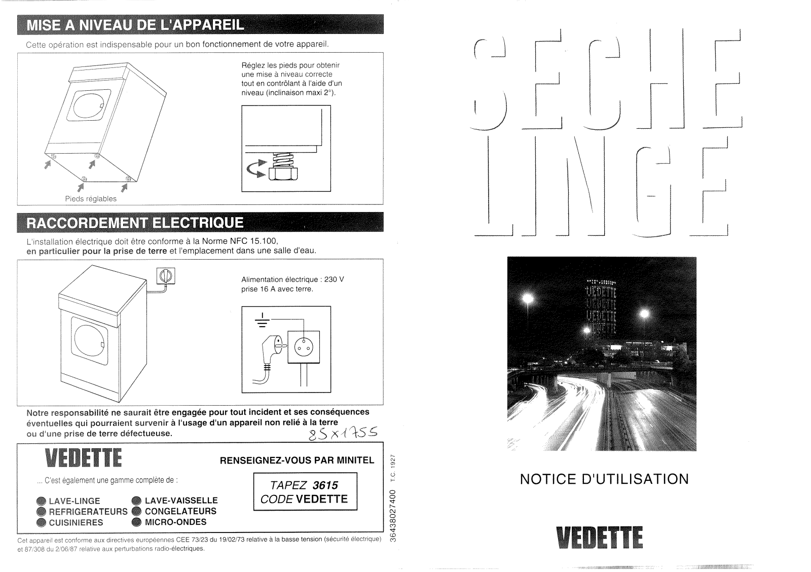 VEDETTE SEF85 User Manual