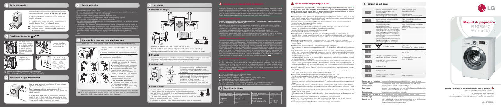 LG WDP1103TD Owner's Manual