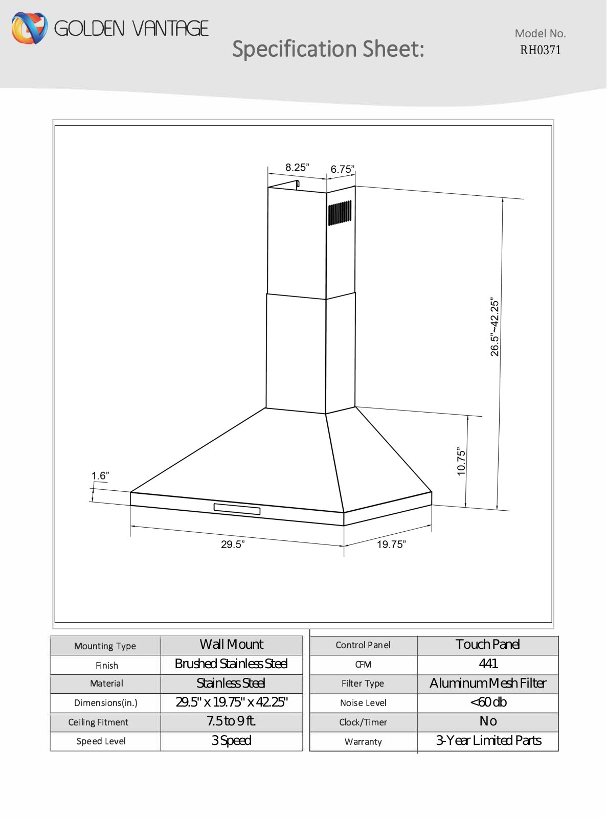 AKDY RH0371 Specifications