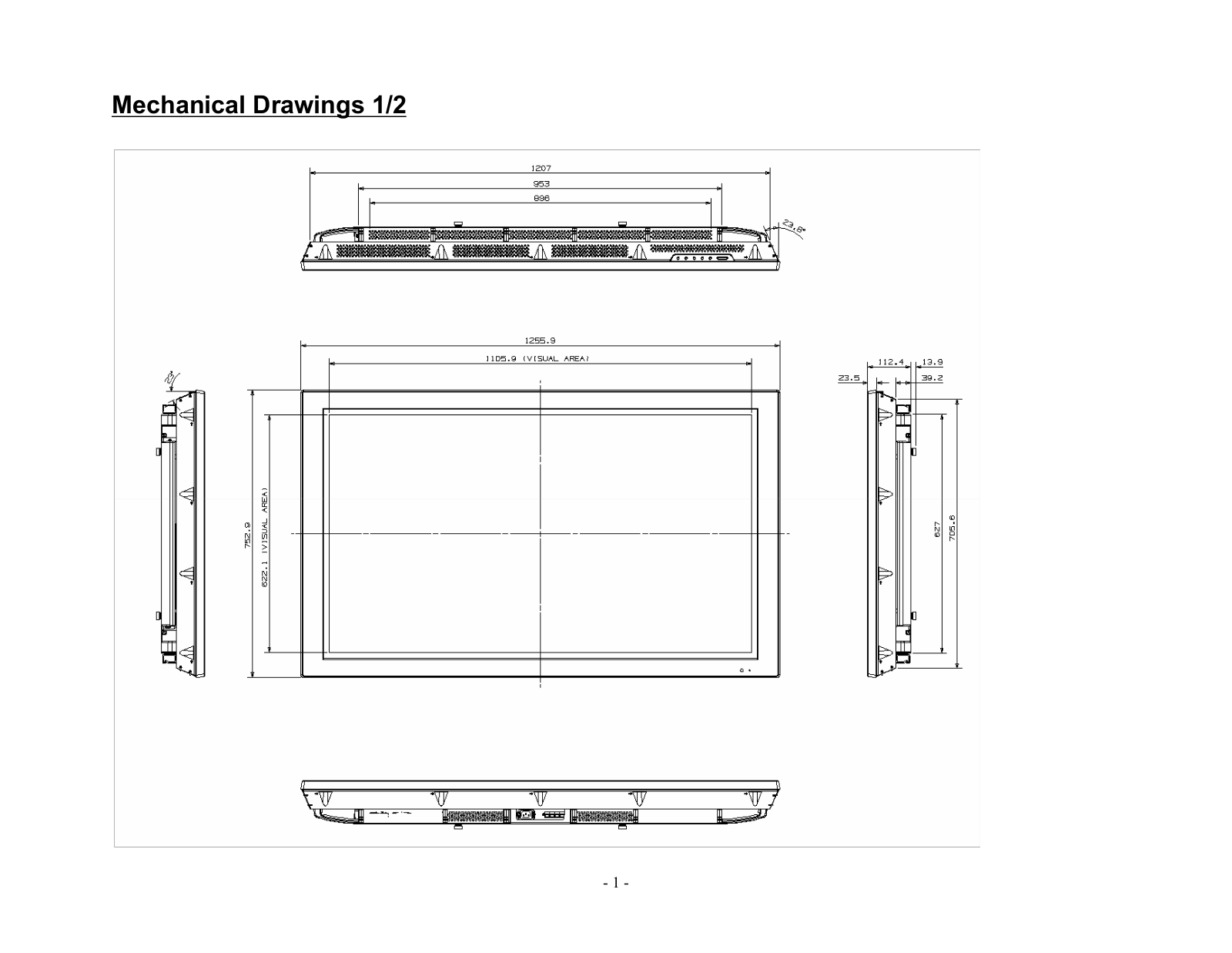 Sony FWD-50PX2-BT, FWD-50PX2-ST, FWD-50PX2 Dimensions Diagram