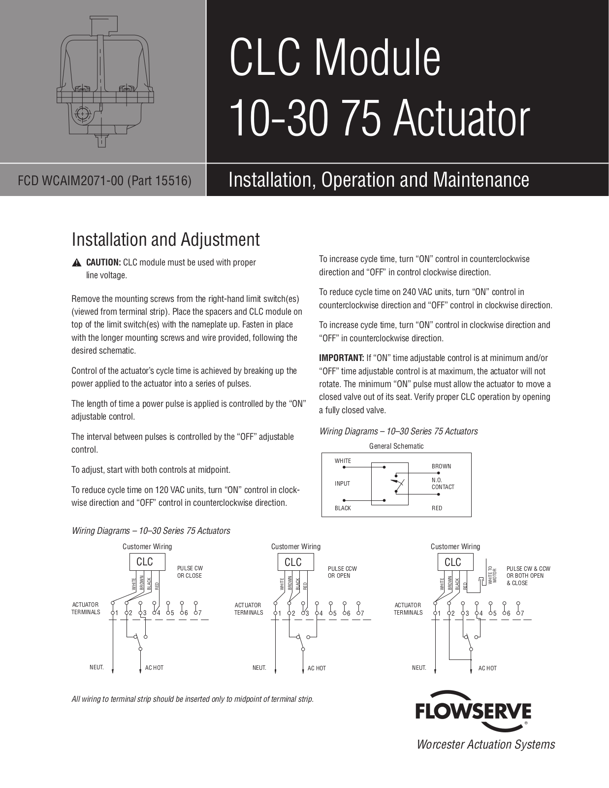 Flowserve CLC Module 10-30 75 Actuator User Manual