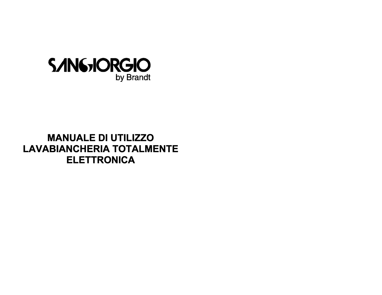 Sangiorgio SGFT800, SGFT1000 Manual