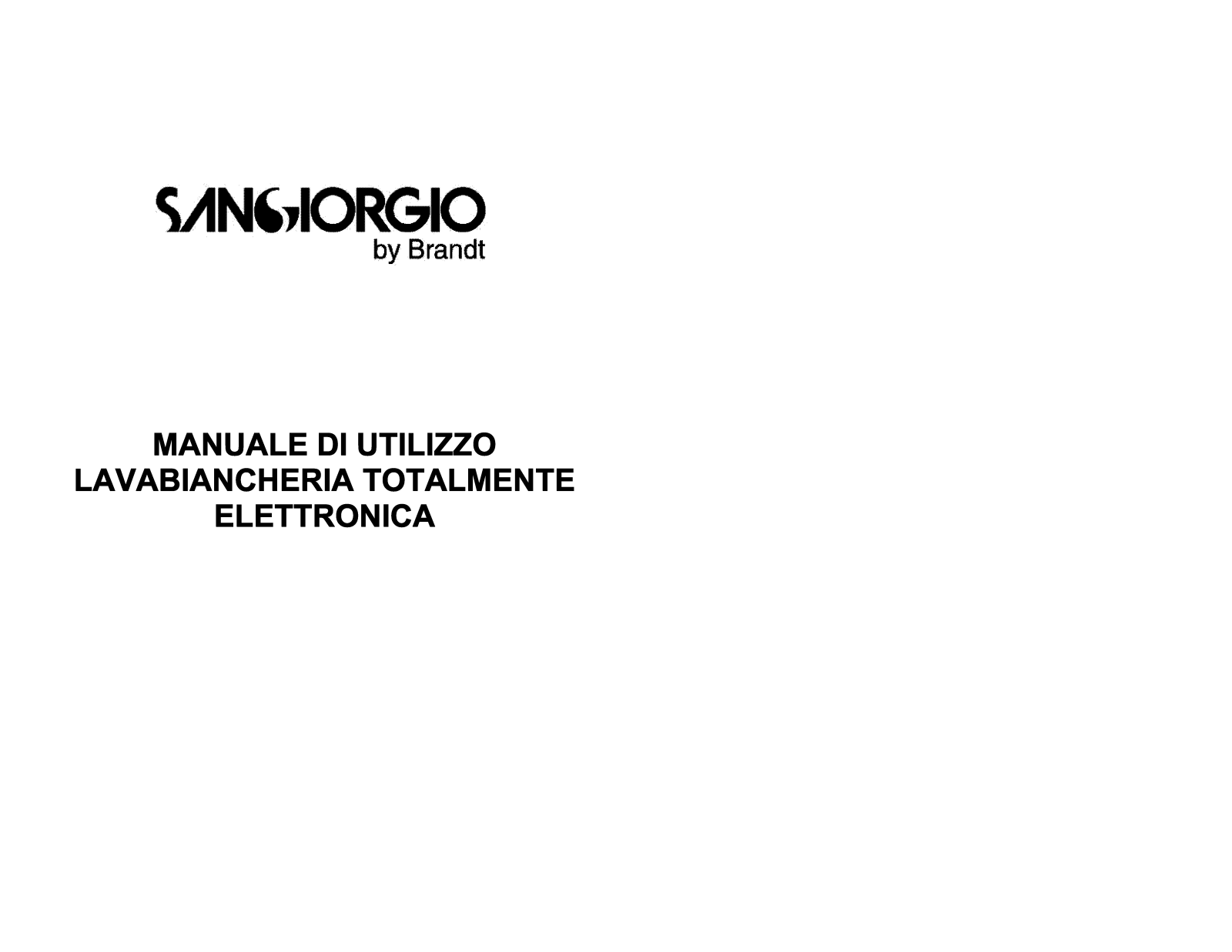 Sangiorgio SGFT800, SGFT1000 User Manual