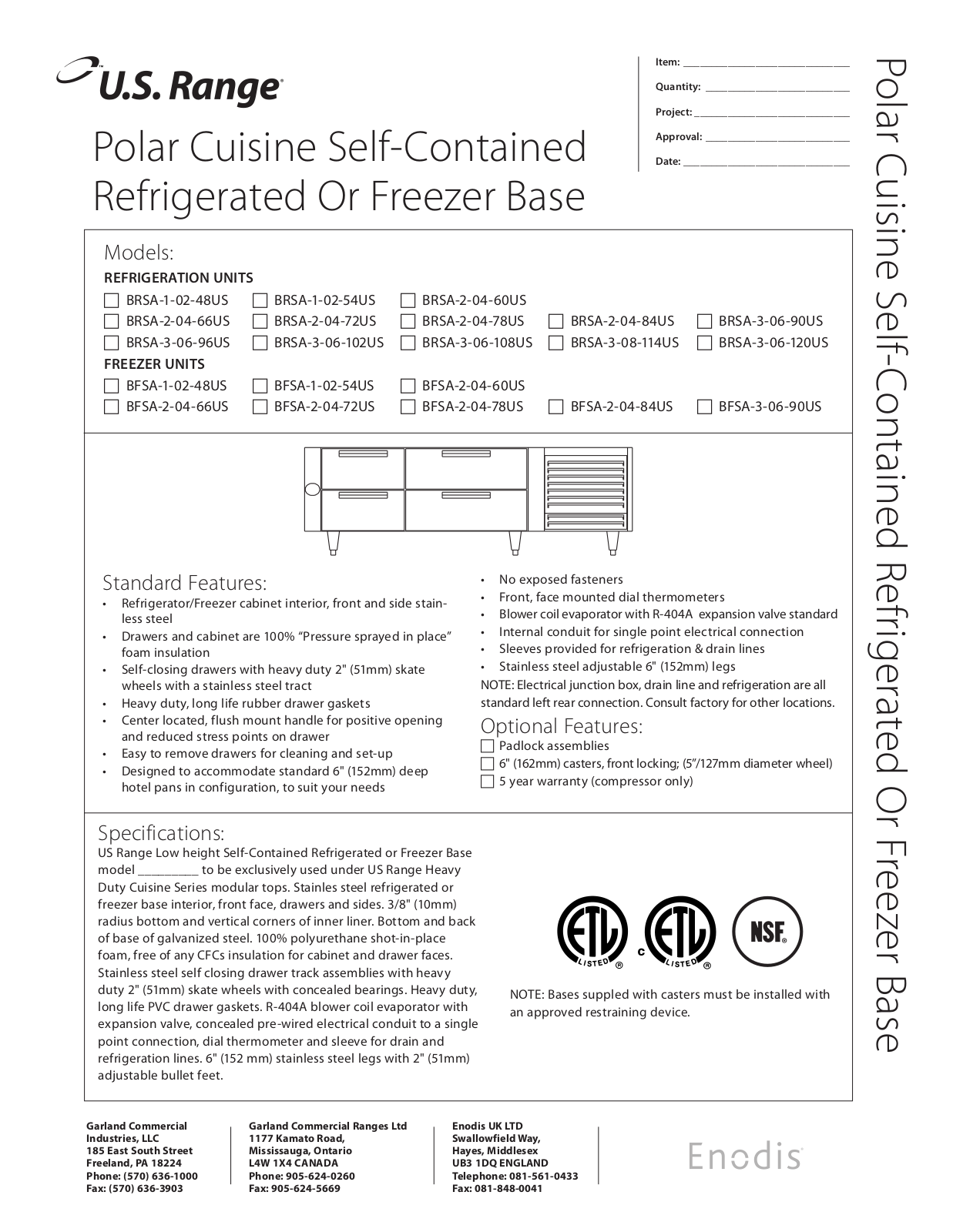 US Range BFSA-1-02-48US User Manual