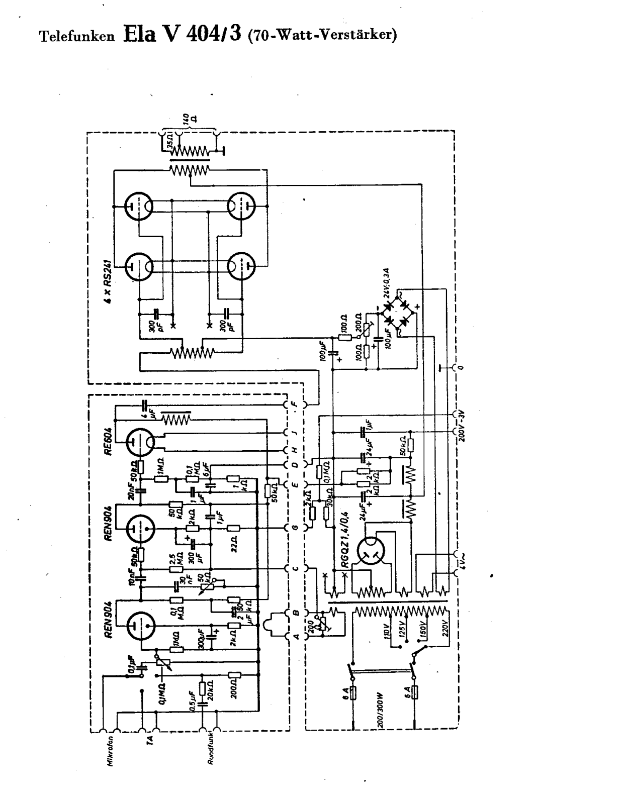 Telefunken Ela-V404-3 Schematic