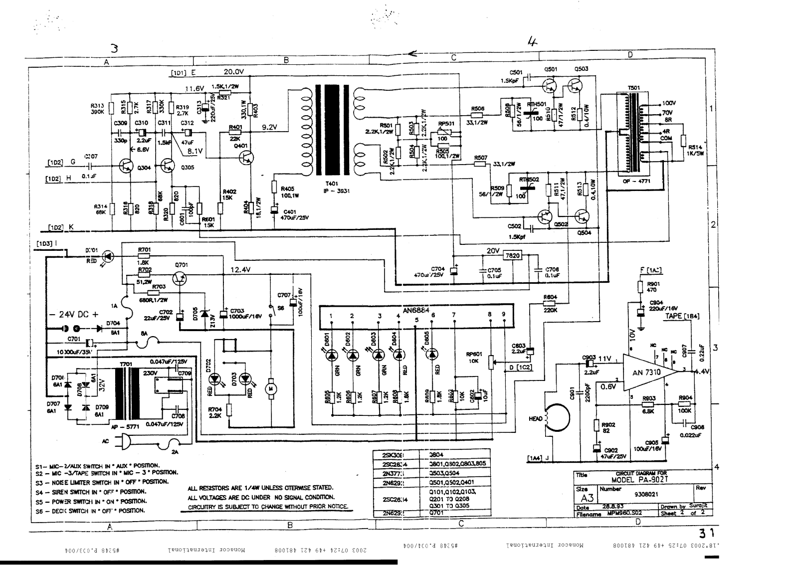 Stageline pa902tp schematic