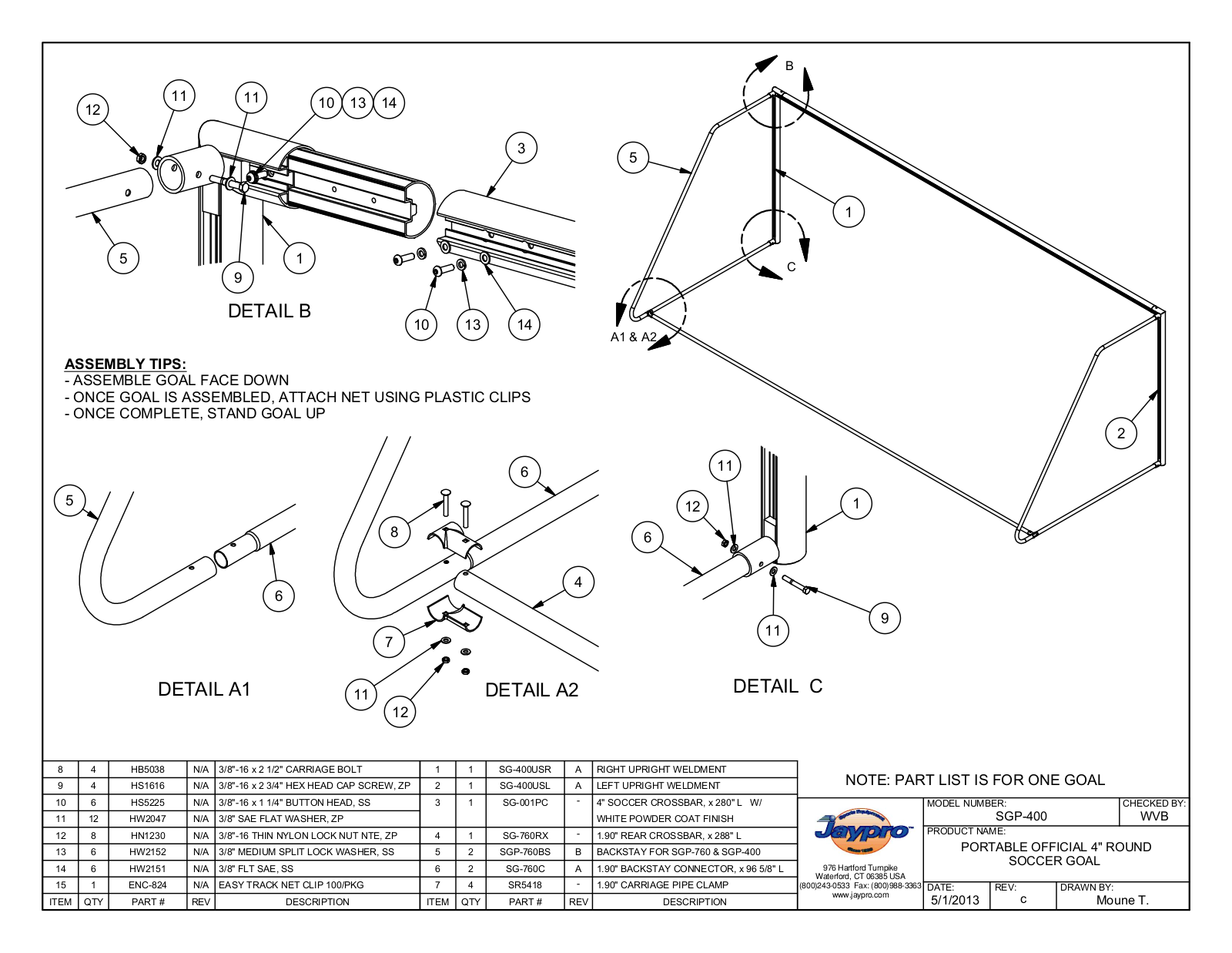 Jaypro Sports SGP-400 User Manual