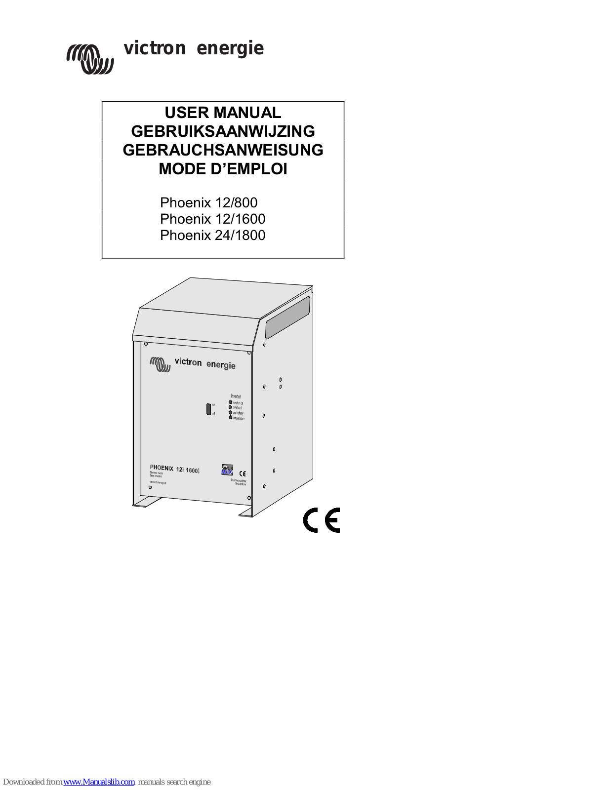 Victron energy Phoenix 12/800, Phoenix 12/1600, Phoenix 12/1800 User Manual