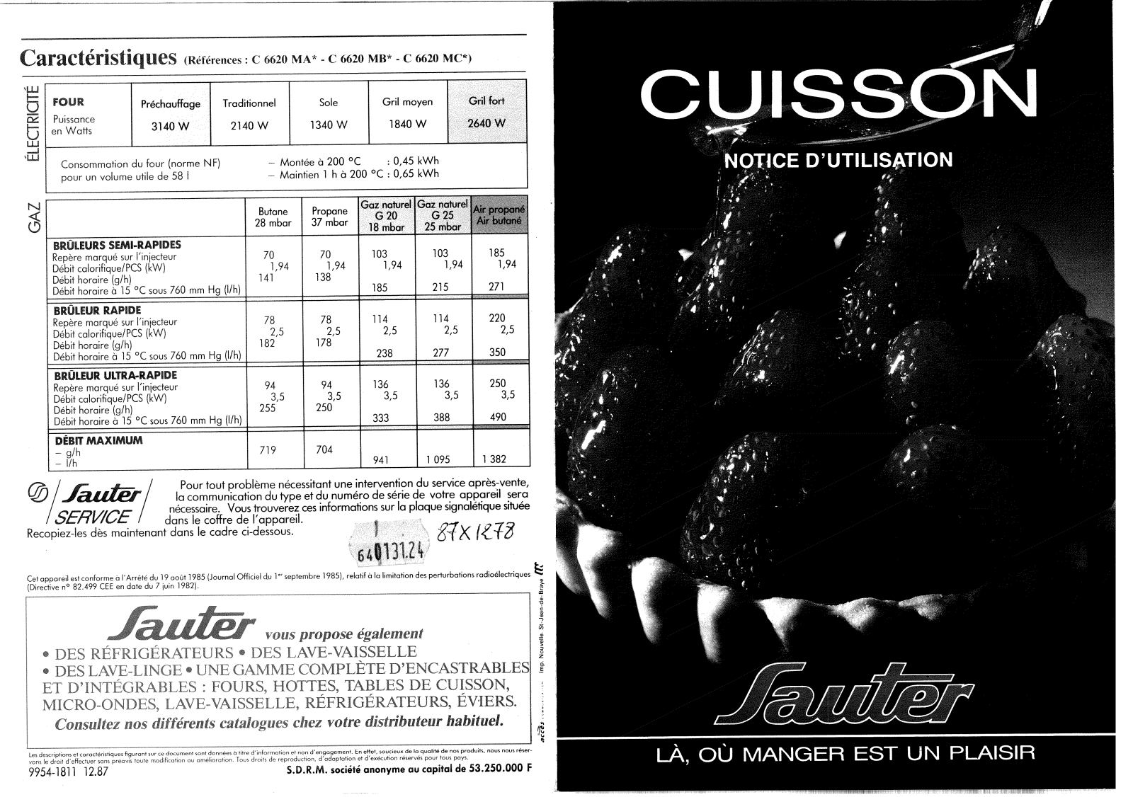 Sauter C6620MA1, C6620MBN, C6620MB1, C6620MC1, C6620MAN User Manual