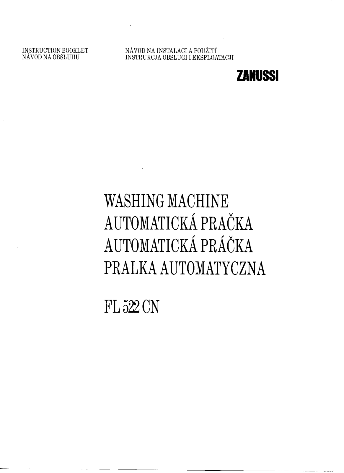 Zanussi FL522CN, FLS522CN User Manual