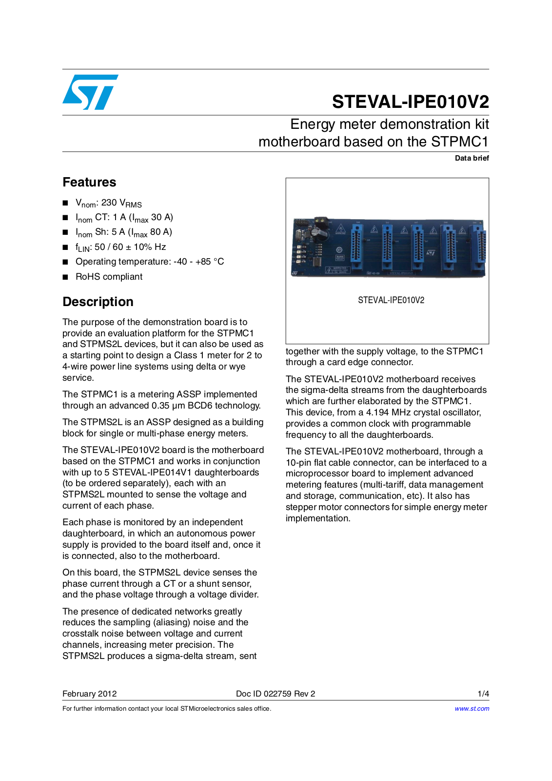 ST IPE010V2 User Manual