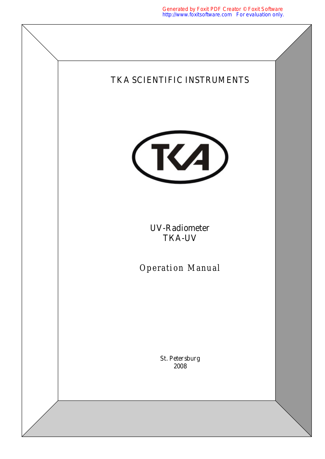 TKA UV-Radiometer Operation Manual - ManualMachine.com