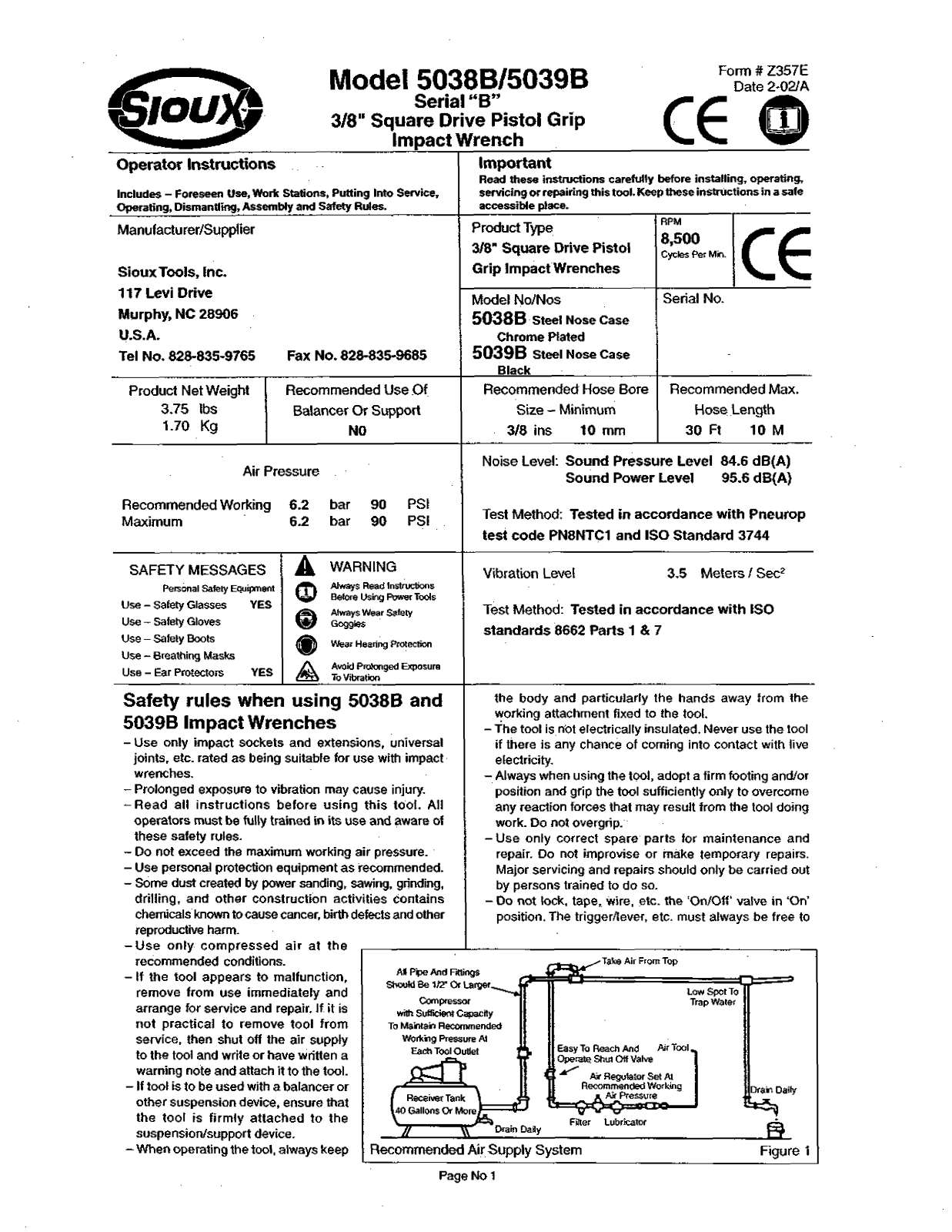 Sioux Tools 5038B, 5039B User Manual - ManualMachine.com