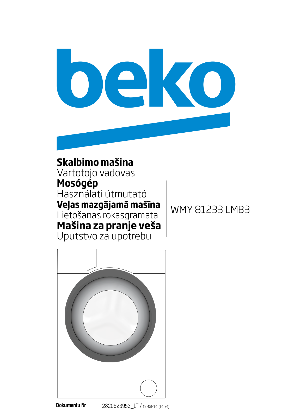 Beko WMY 81233 LMB3 User manual