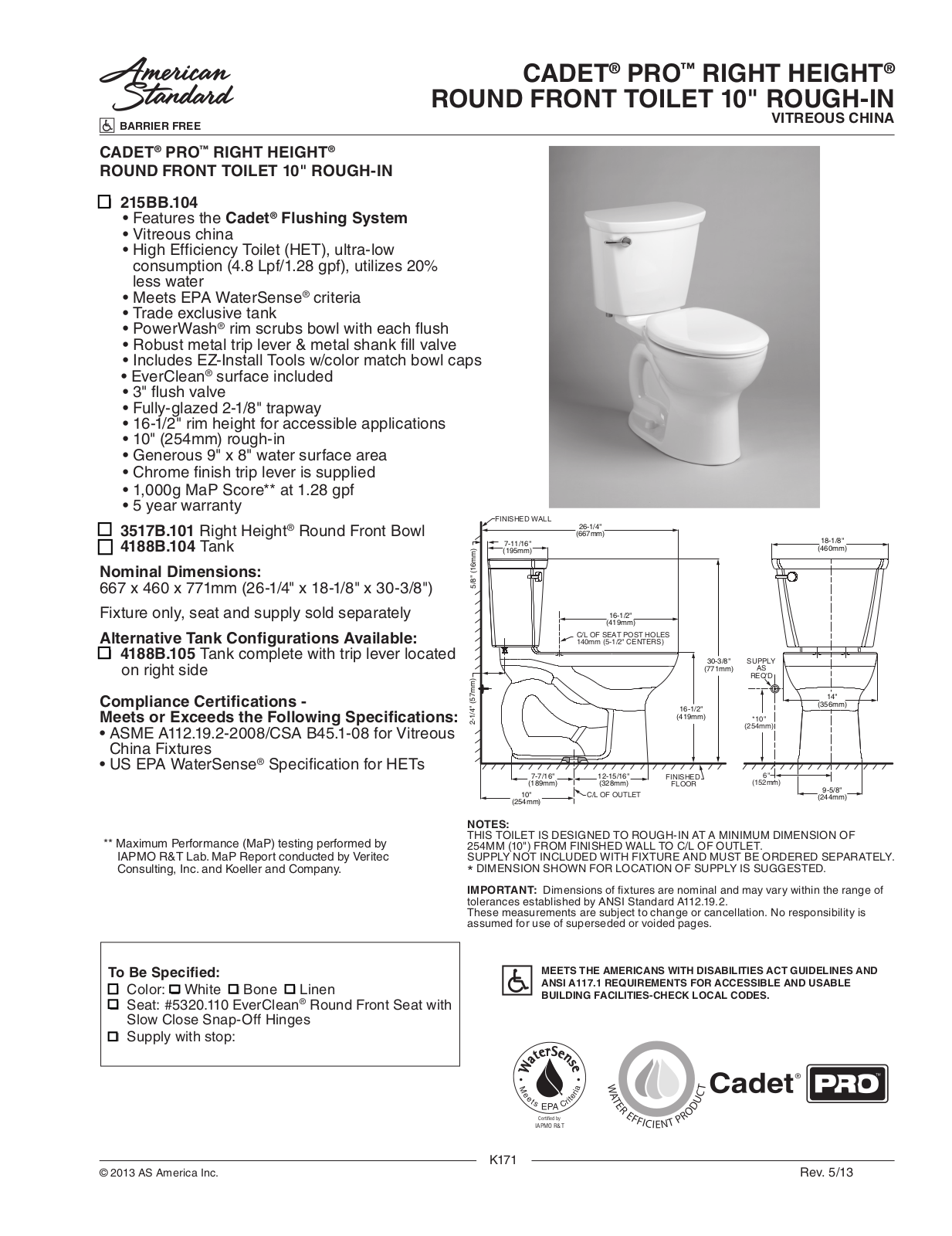 American Standard ASD9700 Specifications - ManualMachine.com