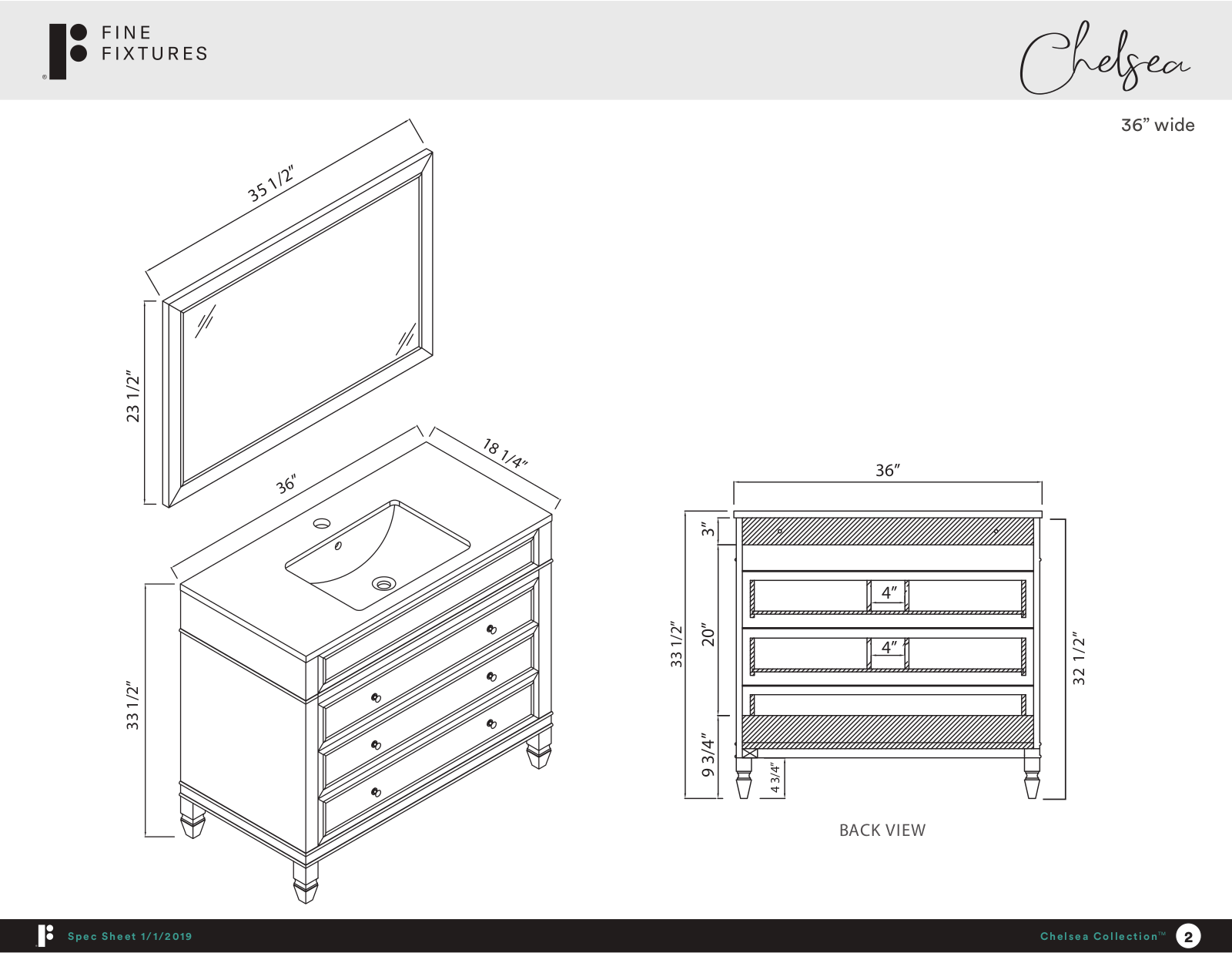 Fine Fixtures CH36GGWHTP Specifications - ManualMachine.com