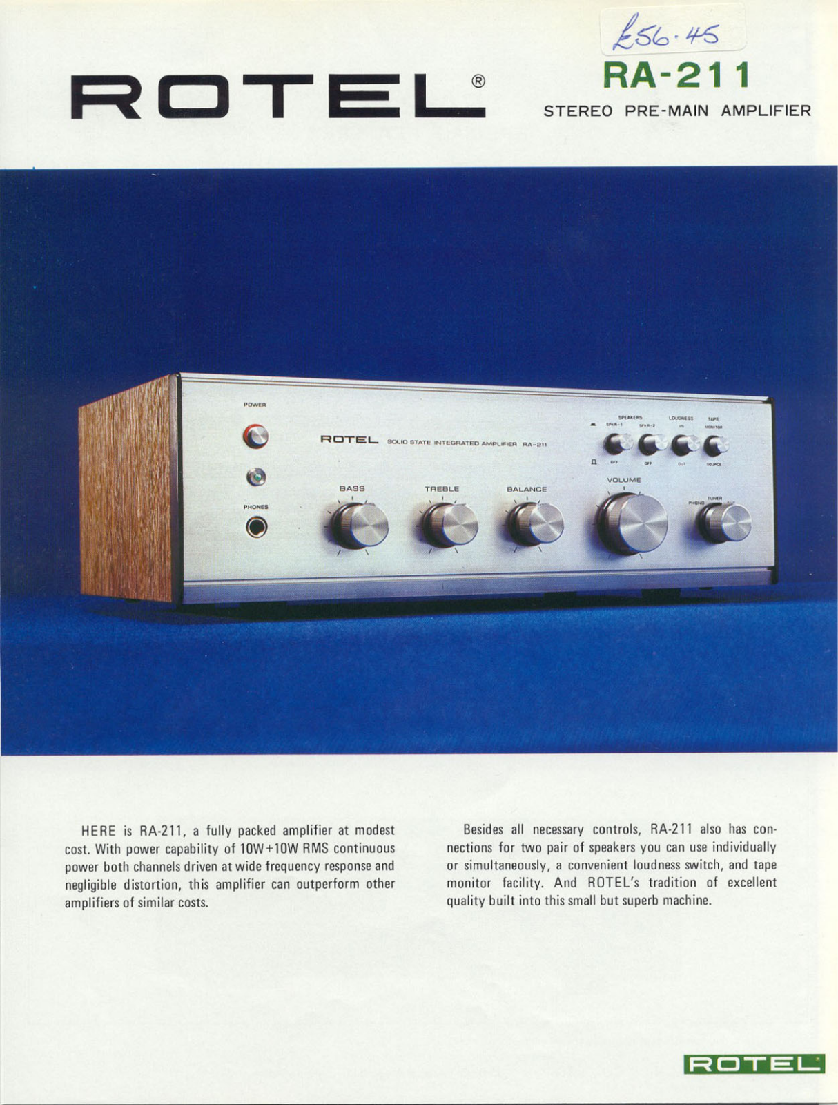 Rotel RA-211 Brochure