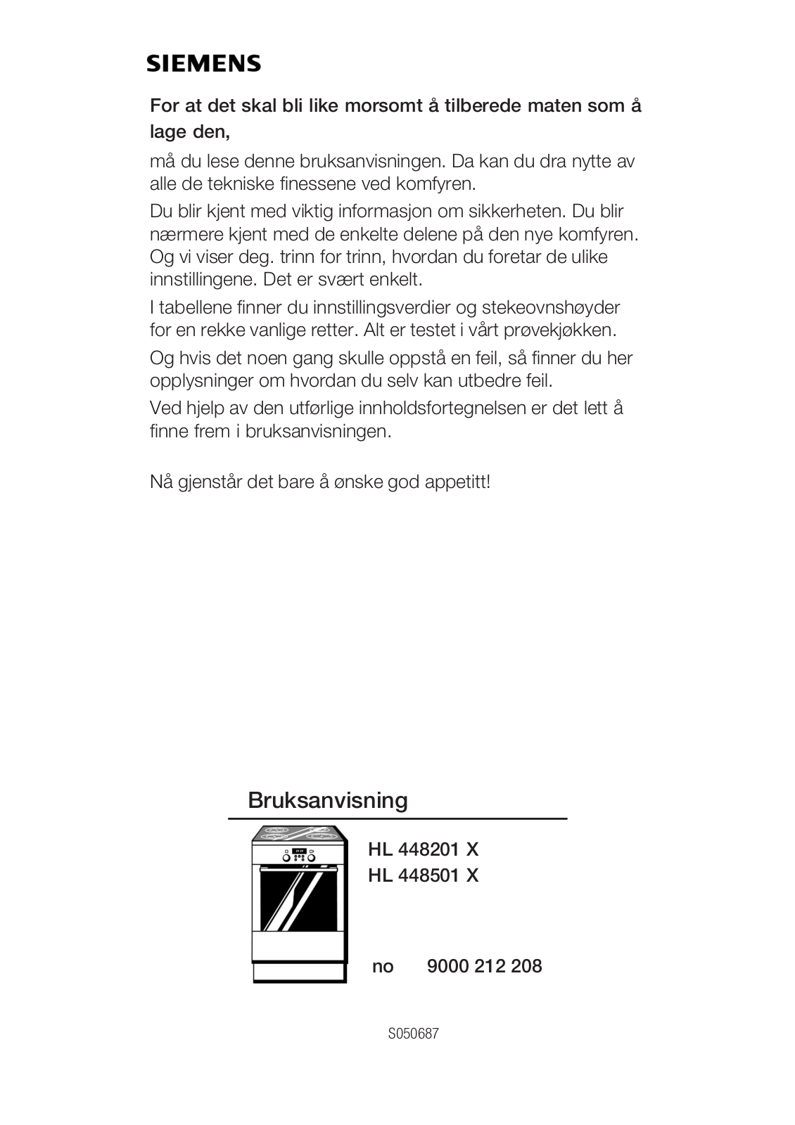 Siemens HL448501X, HL448201X User Manual