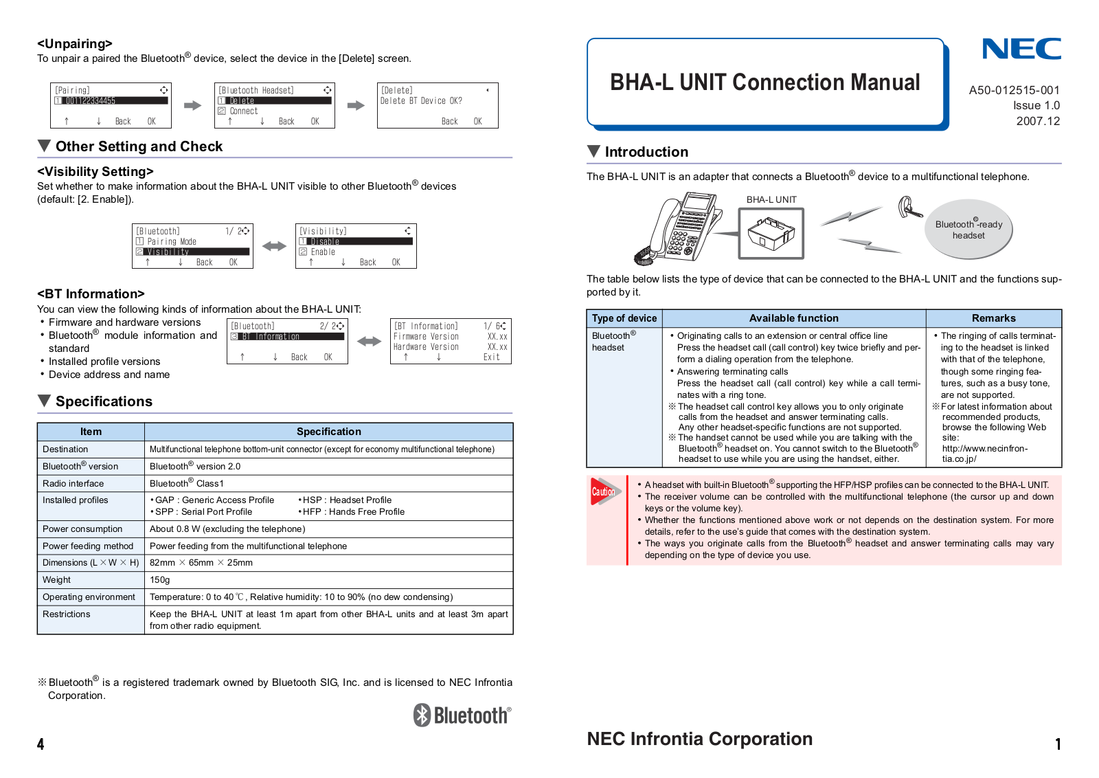 NEC of America LOBHA Users manual