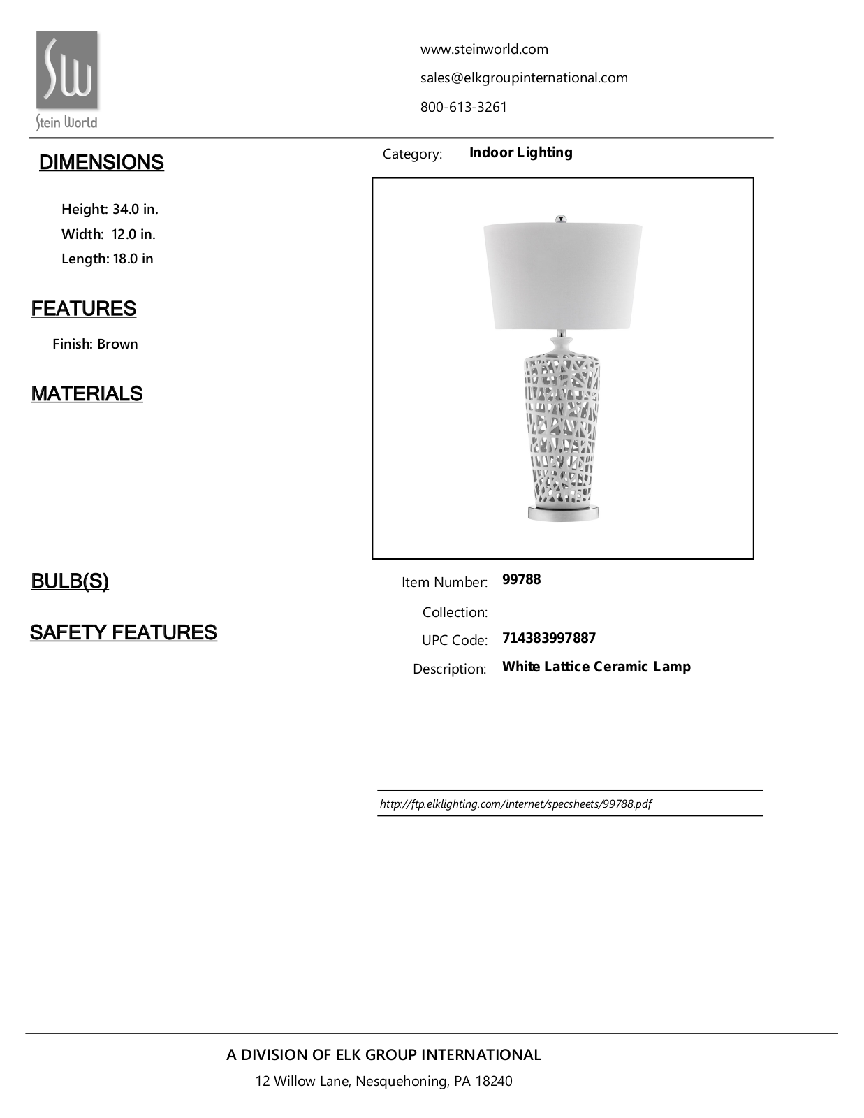 Stein World 99788 Specifications - ManualMachine.com