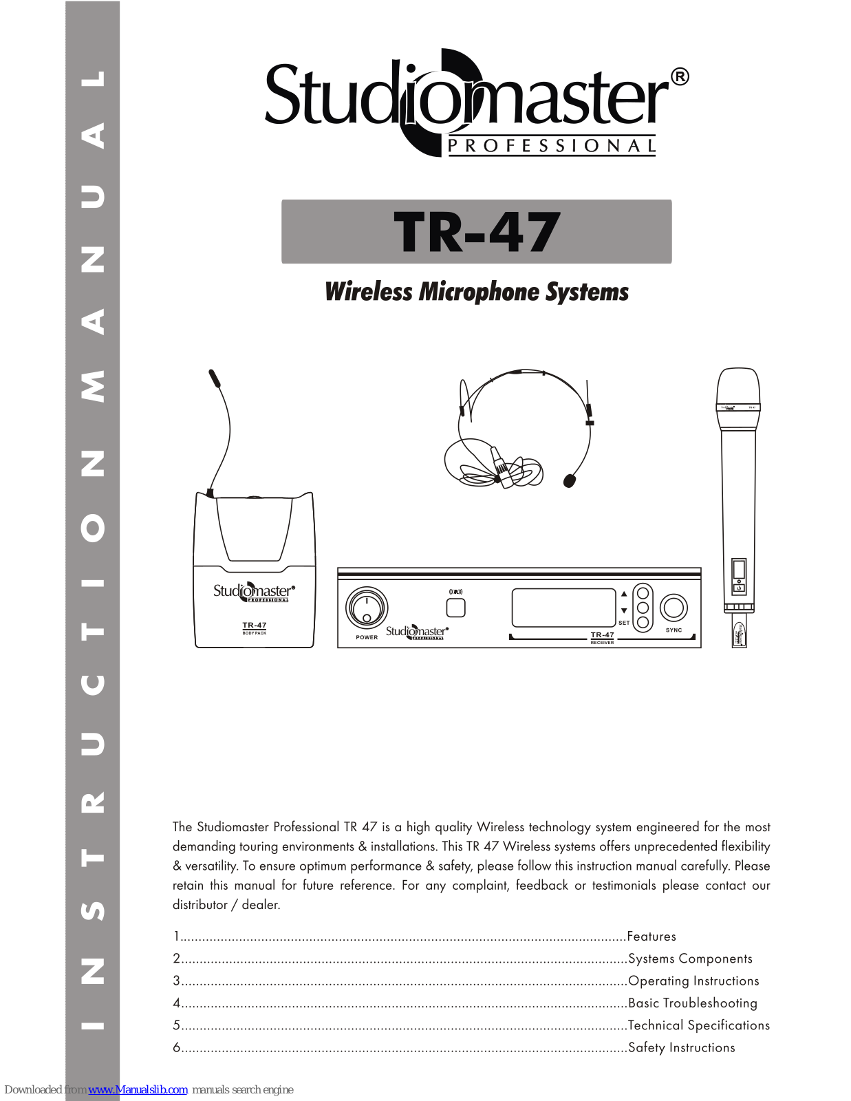 Studiomaster TR-47 Instruction Manual - ManualMachine.com