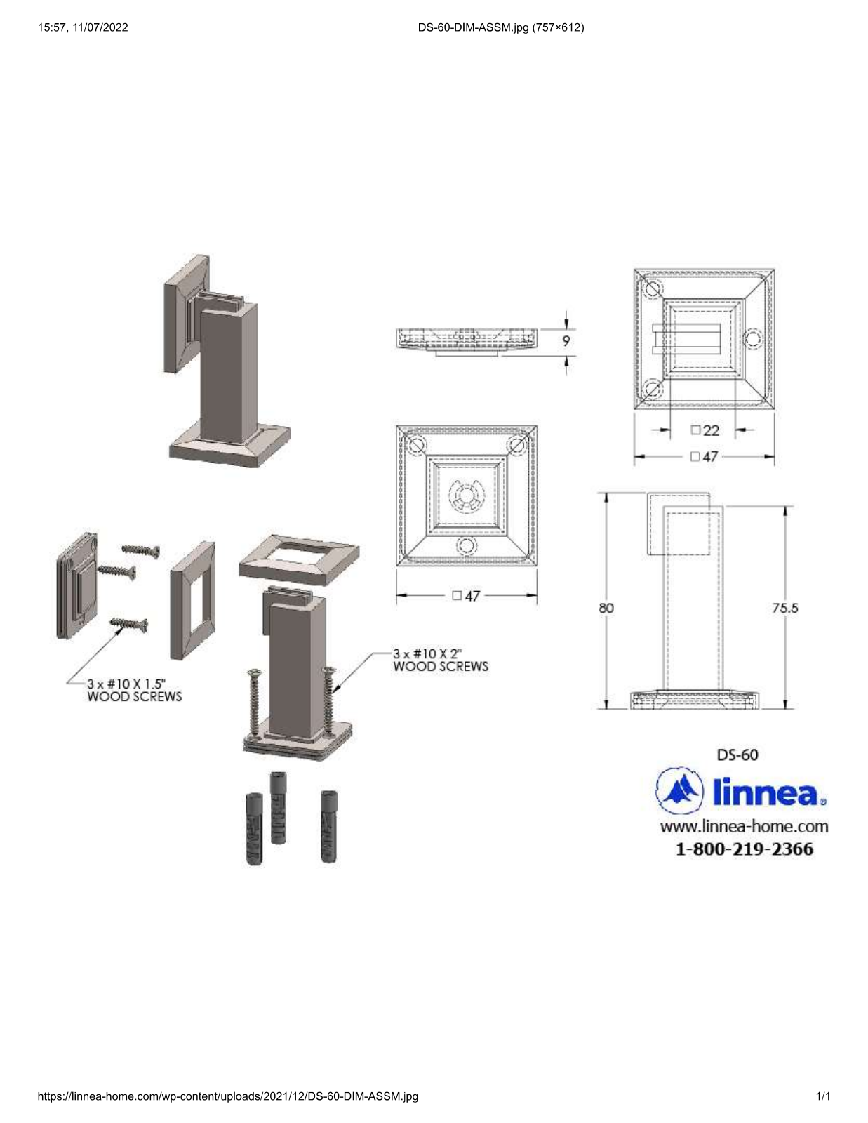 Linnea LNNE1306 Dimensions - ManualMachine.com