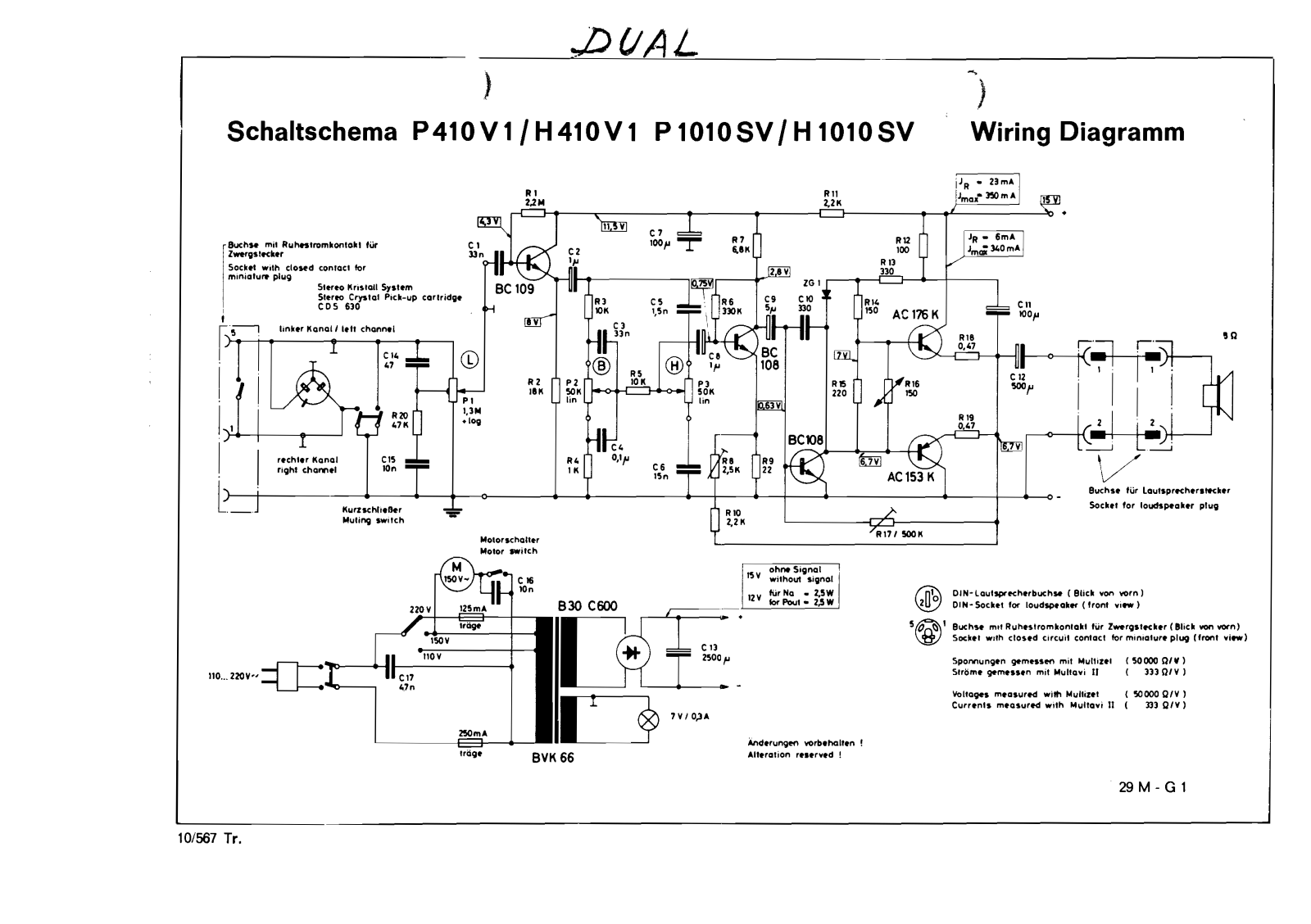 Dual P-1010-SV, H-1010-SV Schematic