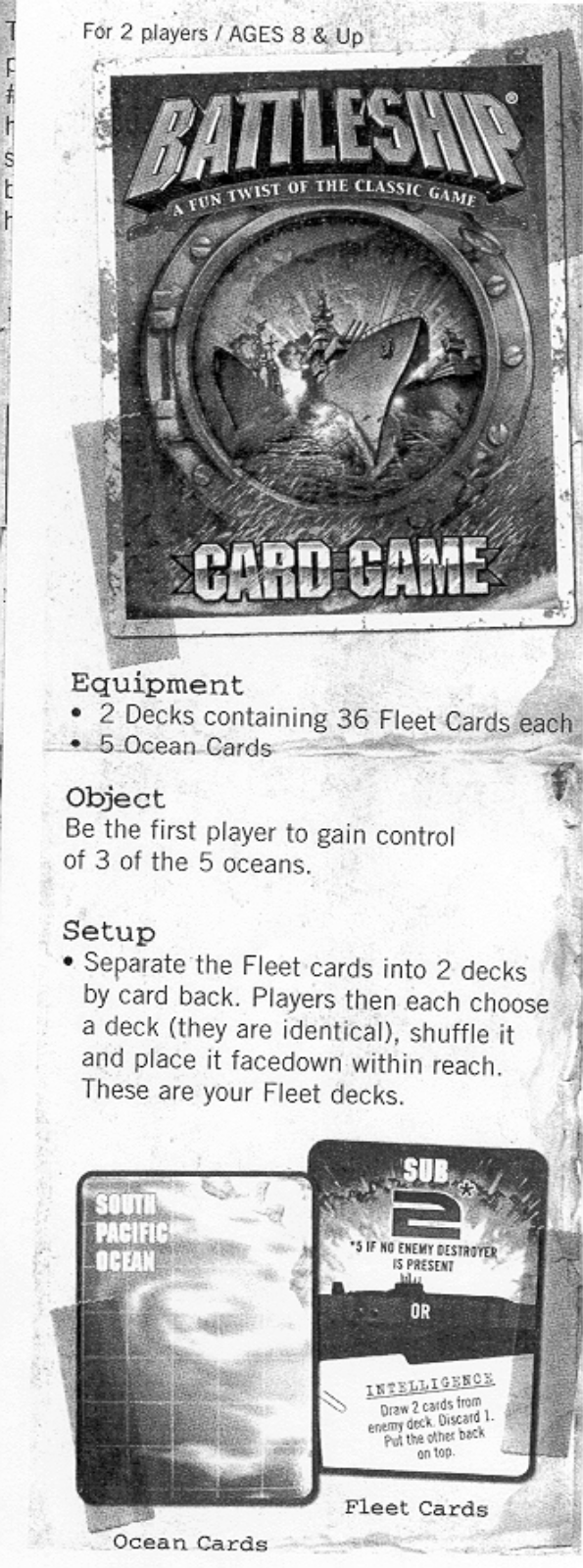 Hasbro Battleship Card Game User Manual