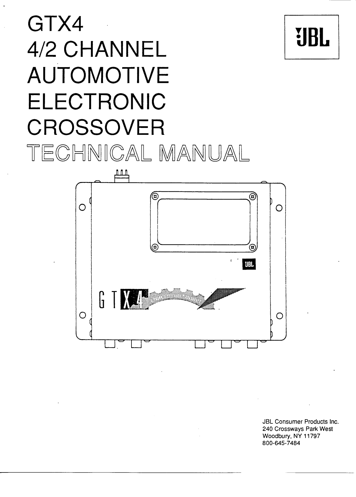 JBL GTX-4 Service manual