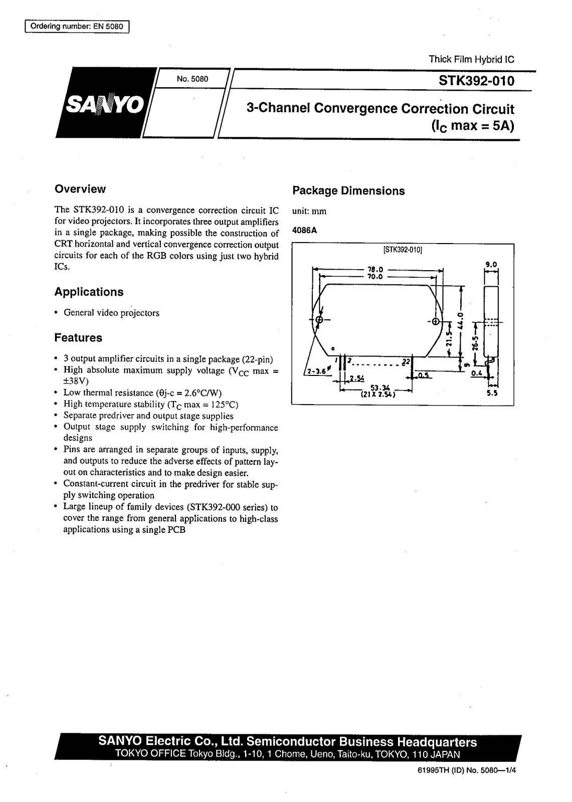 SANYO STK392-010 Datasheet