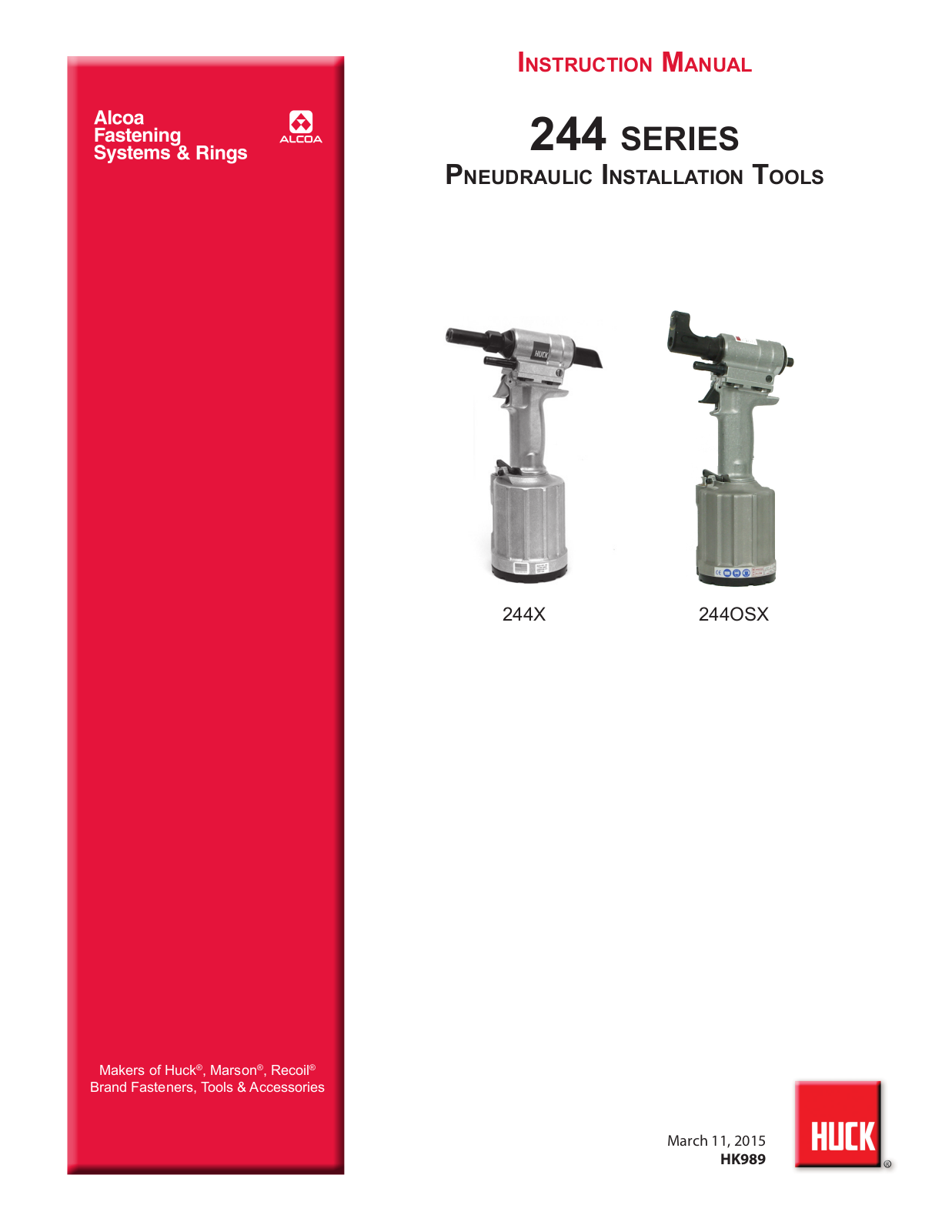 Huck 244 Instruction Manual - ManualMachine.com
