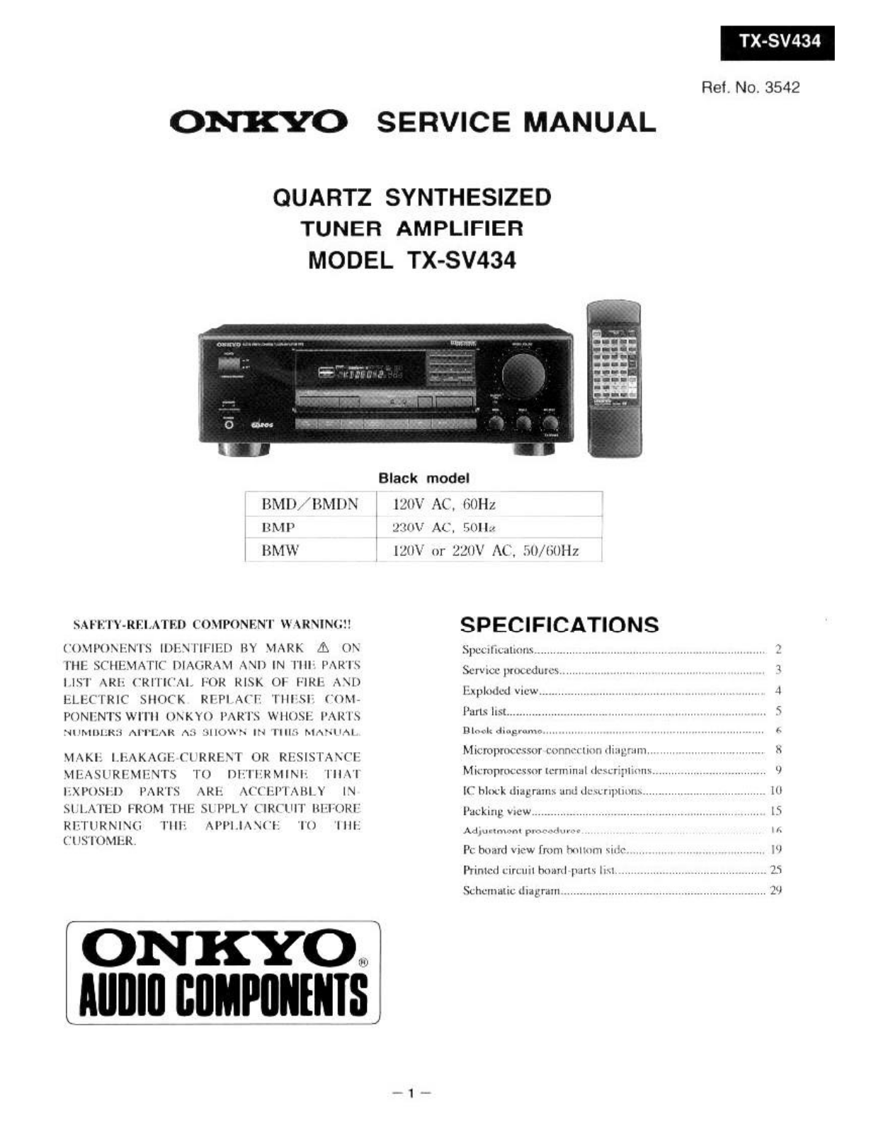 Onkyo TXSV-434 Service manual