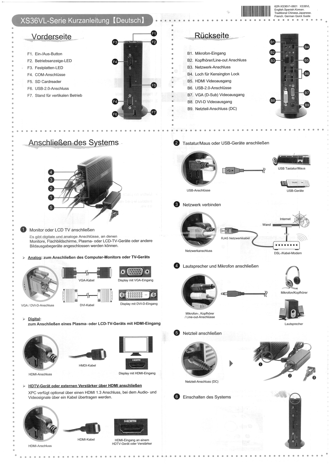 Shuttle xs36VL, 62R-XS36V1-0601 User guide