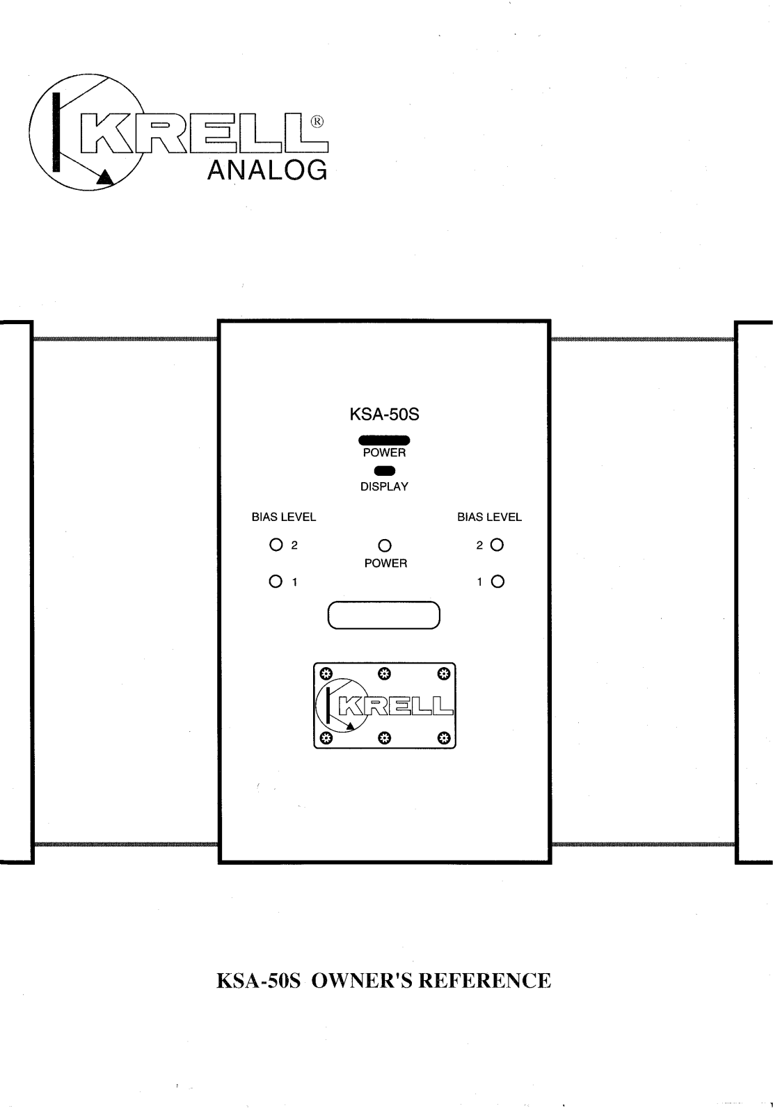 Krell KSA-50-S Owners manual