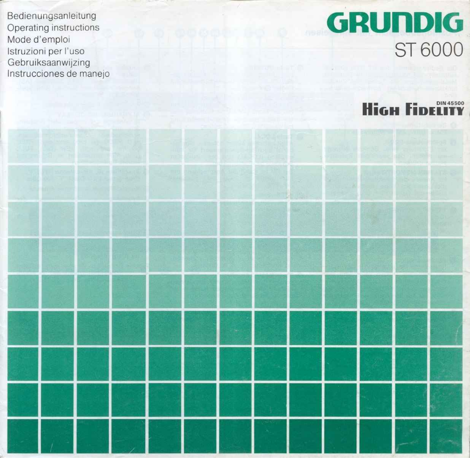 Grundig ST-6000 Owners Manual