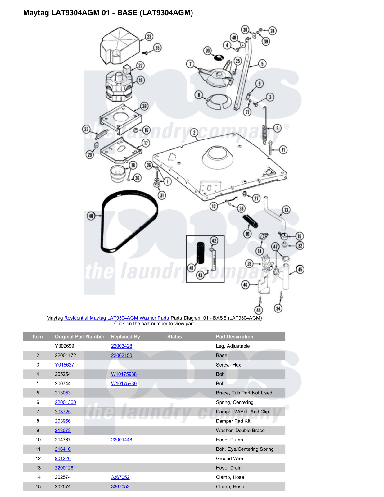 Maytag LAT9304AGM Parts Diagram